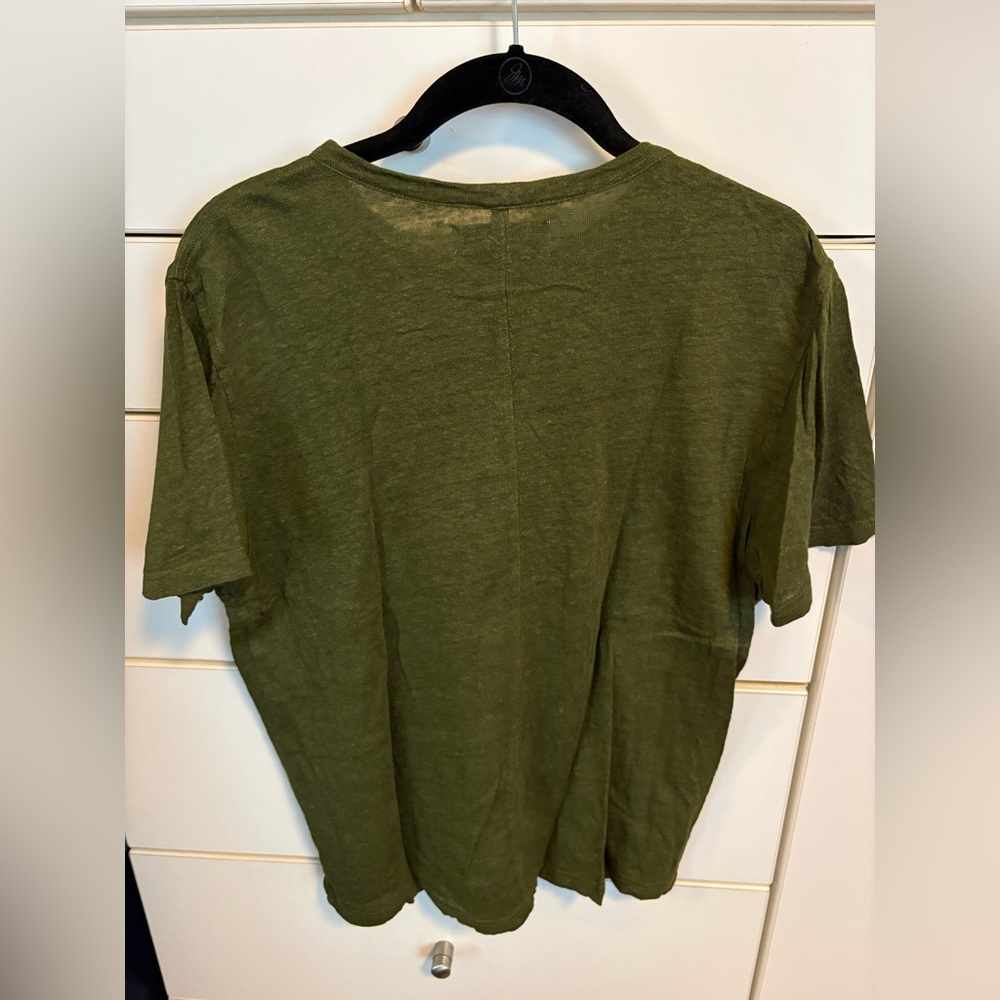 Soldout NYC Perfect Linen Tee in Olive XS - Picture 4 of 5